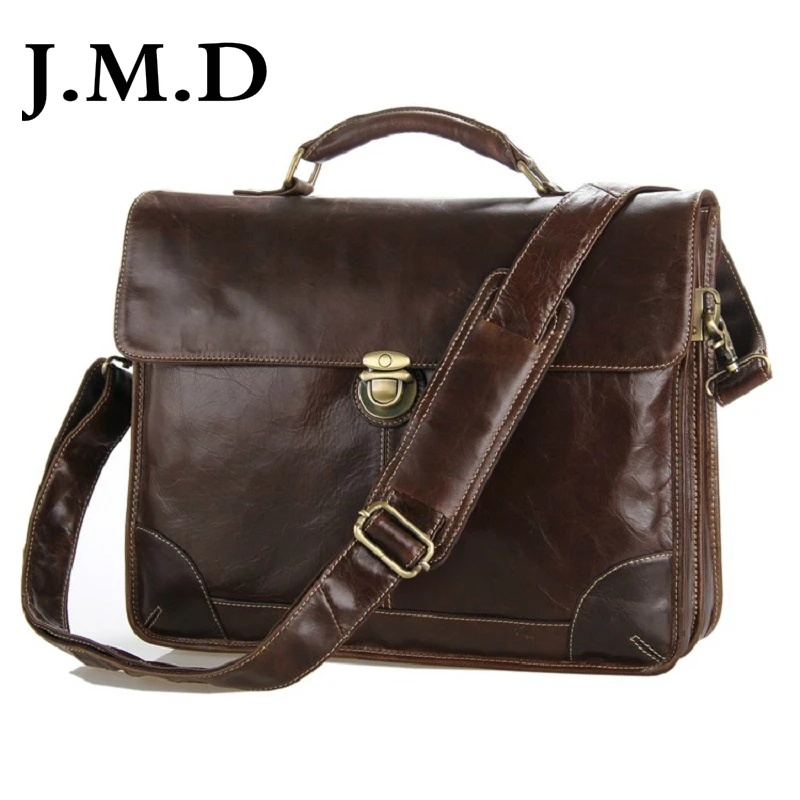 

J.M.D 2018 New Arrival 100% Men's Fashion Leather Bag Cross Body Briefcase Sling Bag Shoulder Messenger Bag Handbags 7091