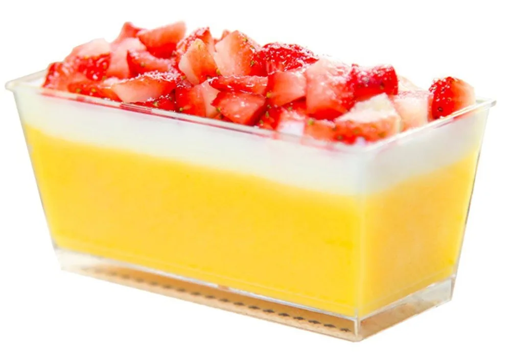 

Promotion - Party Wedding Supplies, Disposable Plastic Tableware, 150ml Transparent Rectangular Dessert Appetizer Bowl, 10/Pack