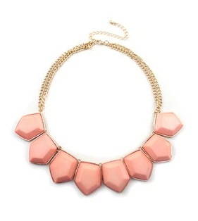 

Fashion Jewelry New Design Wholesale Elegant Pink Irregular Shape Charm Necklaces For Women