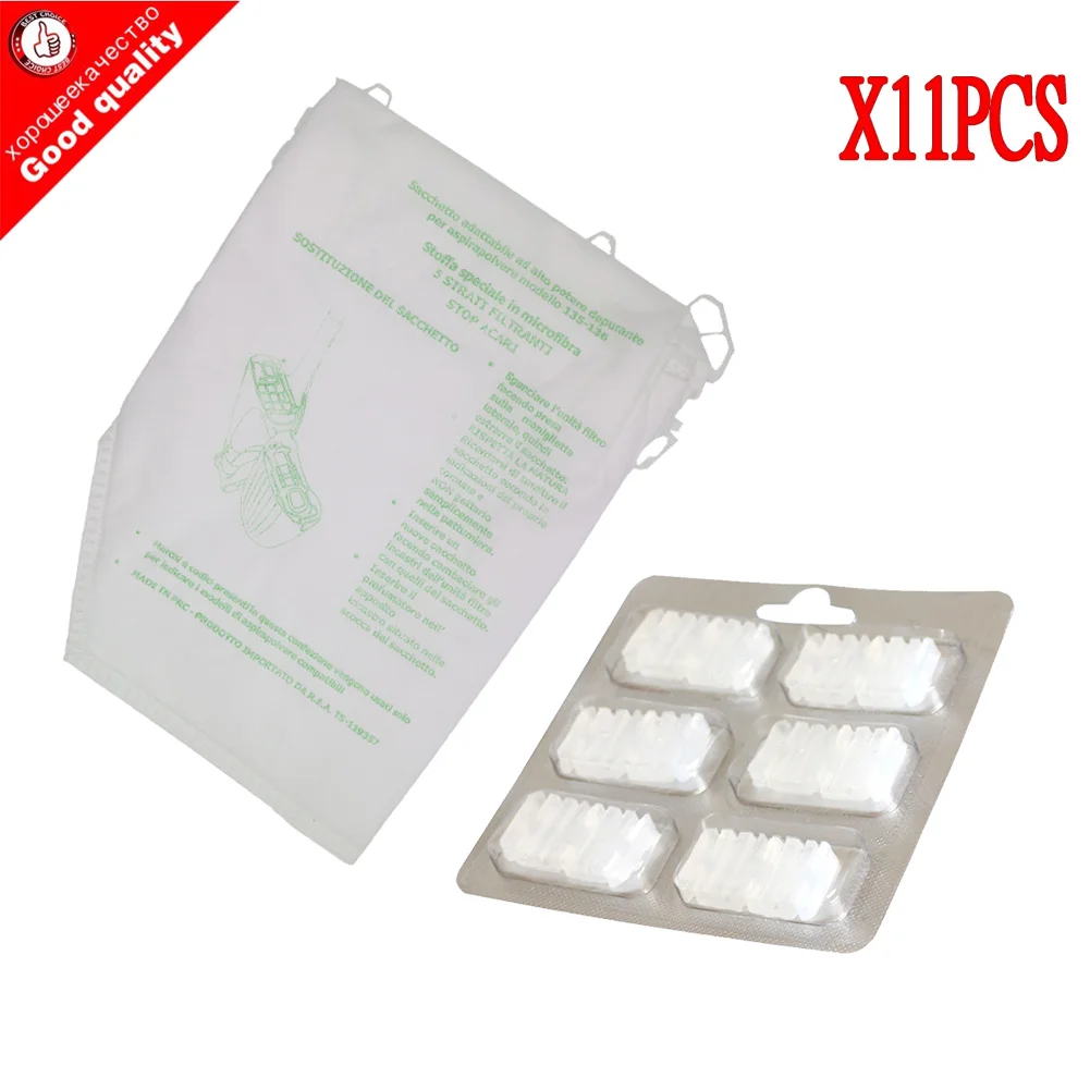 

10 pcs/lot Dust Bag+Fragrance tablets cleaner for Vorwerk VK135 VK136 VK135 VK136 VK130 VK122 FP135 FP136 VK118 KOBOLD136 VK369