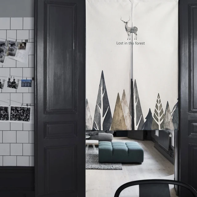 Nordic Simplicity Winter Deer Door Window Curtain Anese Home Nordic Simplicity Winter Deer Door Window Curtain Anese Home Entrance Decoration Bedroom Living Study Rest Room Kitchen