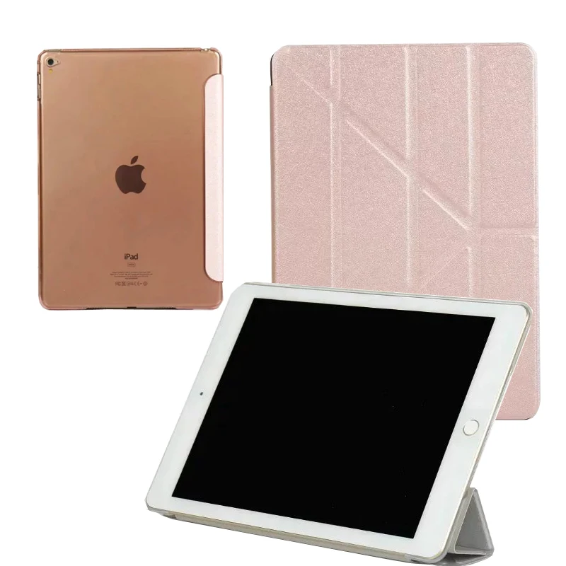 

Silk Pattern 3 Folding Stand Holster For Apple iPad Air Matte Smart Holder Flip Case Rose Gold Back Cover for ipad5