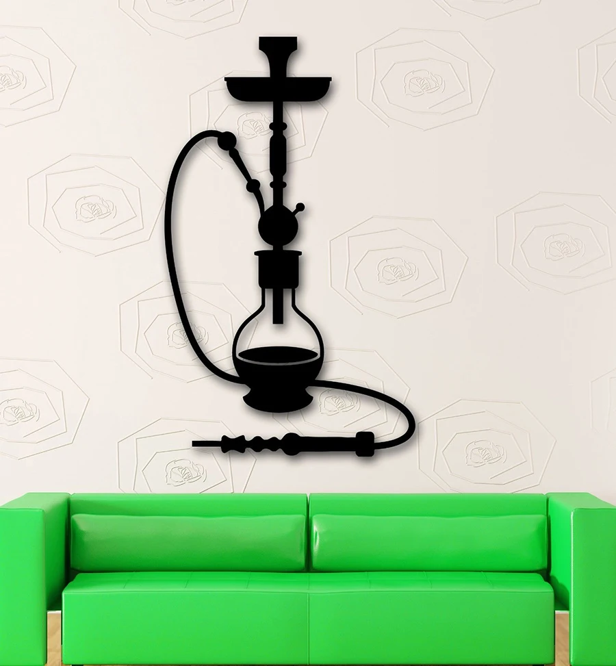 

Hookah Shisha Arabic Culture Relax Smoke Wall Decal Sticker Home Decor Living Room Smoking Art Decals Removable Waterproof D447