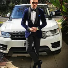 Темно-синий курить на заказ Homme Slim Fit Groomsmen Свадебная мужская одежда свадебная одежда(куртка+ брюки