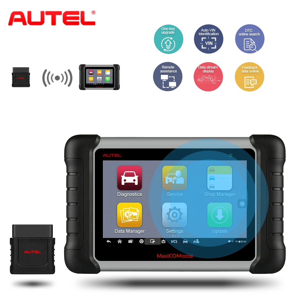 Autel MaxiCOM MK808BT OBD2 сканер диагностический инструмент с MaxiVCI поддерживает полную
