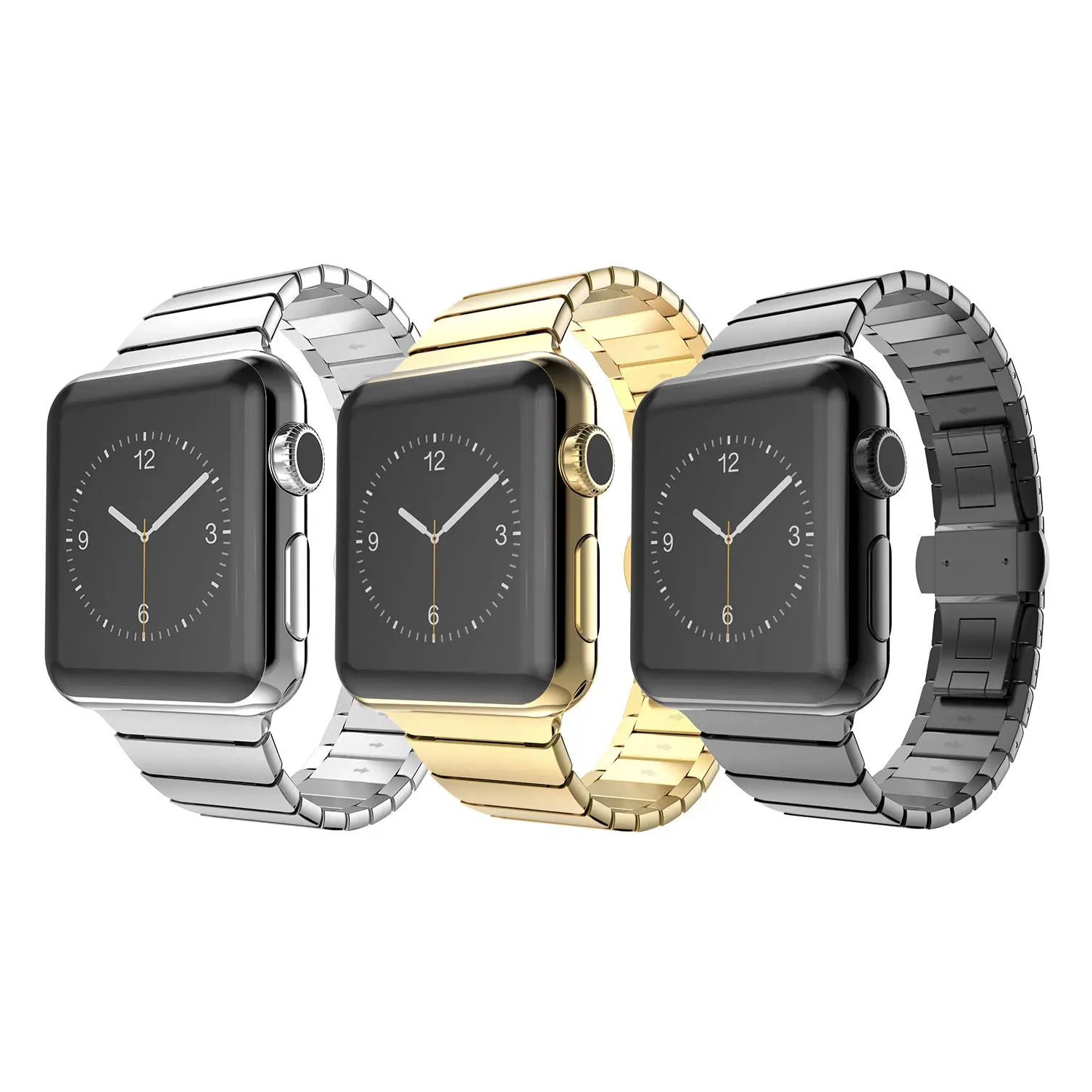 Позолоченный защитный чехол + браслет из нержавеющей стали для Apple Watch Series 2 3