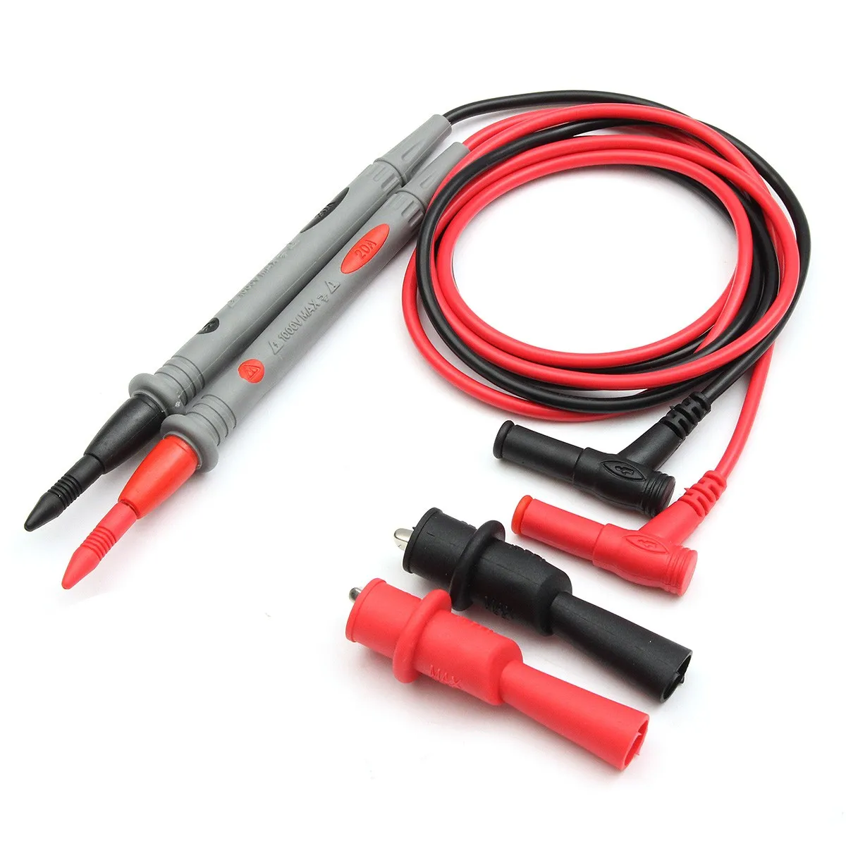1 Pair 20A 1m Multi Meter Banana Universal Multimeter Test Probe Test Lead Alloy Alligator Clips