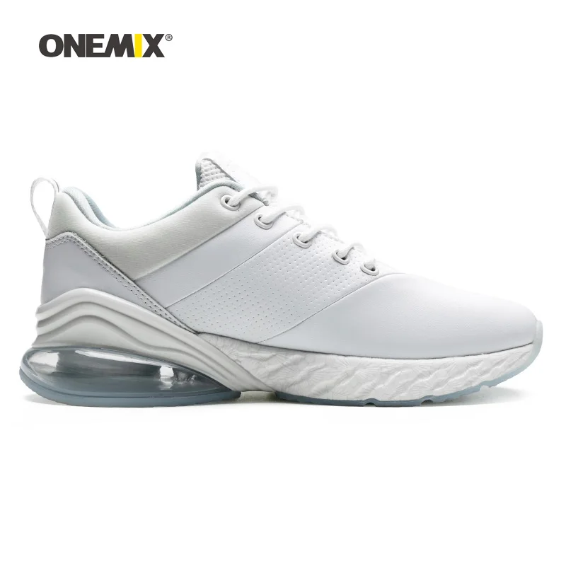 Onemix женские кроссовки для Для женщин белые кожаные Max тренажерный зал Йога Спортивное кроссовки Спорт на открытом воздухе бег ходьба