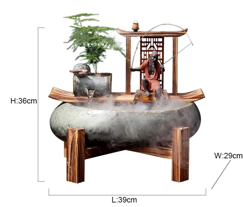110 В/220 В дзен течёт фонтан увлажнитель распылитель счастливый офис Настольный аквариум керамические поделки бизнес подарки Домашний декор