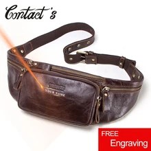 Контакта из натуральной кожи сумки на пояс сумки Для мужчин мешочек для телефона с держатель для карт дорожная поясная сумка мужская качество Сумки