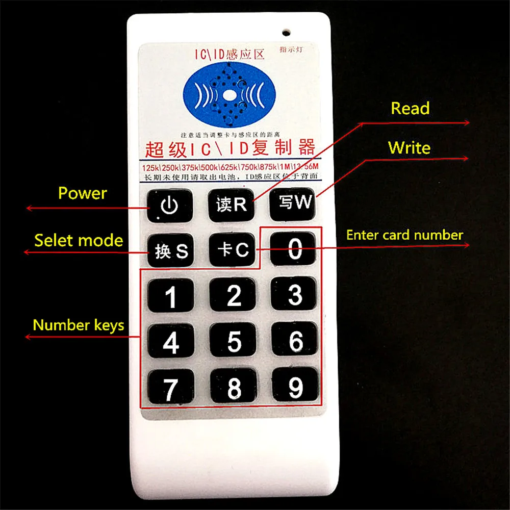 

125Khz 13.56Mhz Handheld RFID Copier Duplicator Cloner Machine IC/ID Writer for EM4305 T5577 UID Changeable S50 card