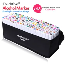 TouchFive Профессиональный маркер 168 цветов набор кистей ручка Алкогольная масляная основа чернил художественный маркер для манги двойная голова эскиз маркеры
