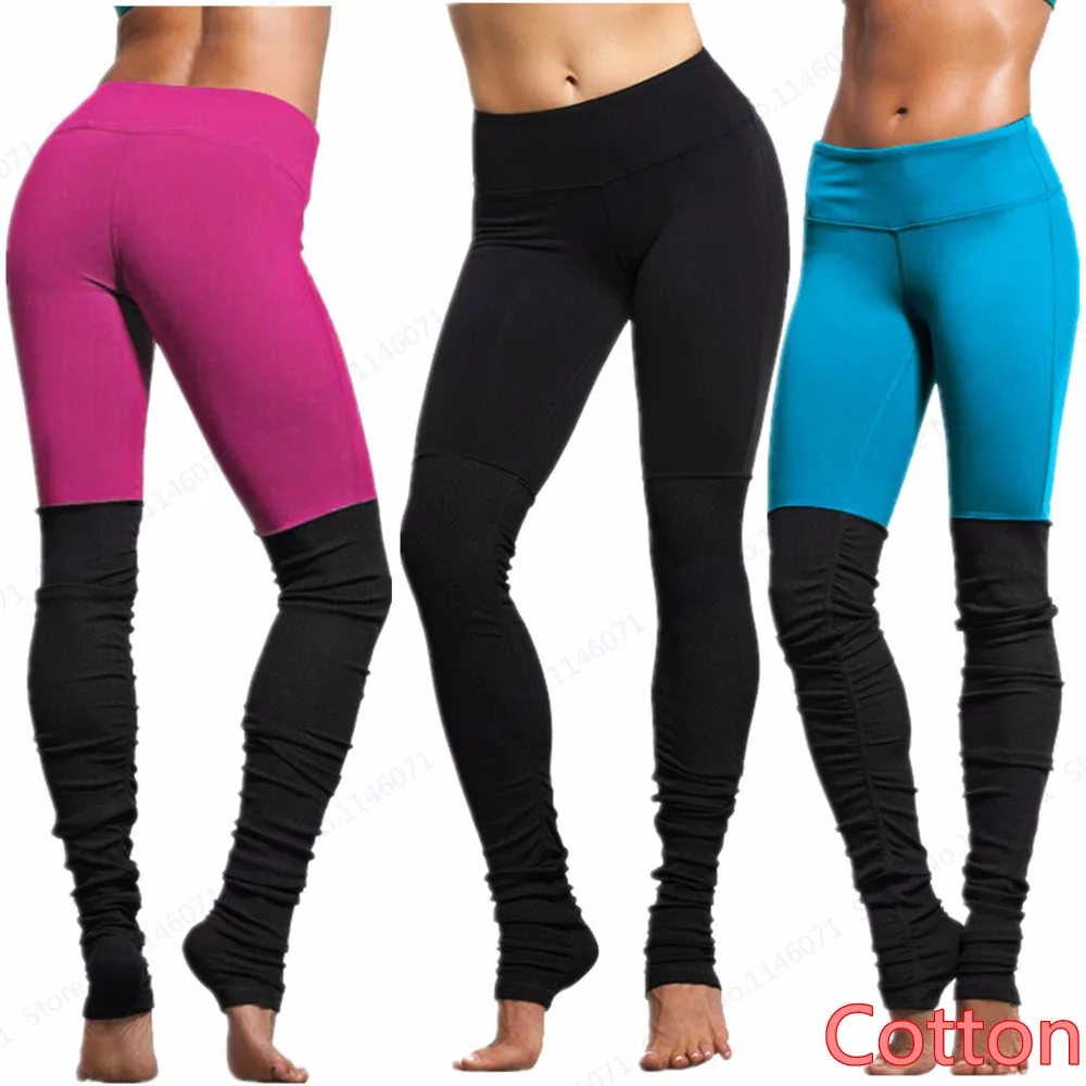 Black Cotton Yoga Pants Women Green High Waist Fitness Sports Trousers