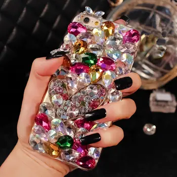 

Luxury heart Rhinestones Bling Crystal Diamonds Hard Case For iphone5/5S/SE/6/6s/iphone 6 plus/iphone 6s plus/iphone 7/Plus