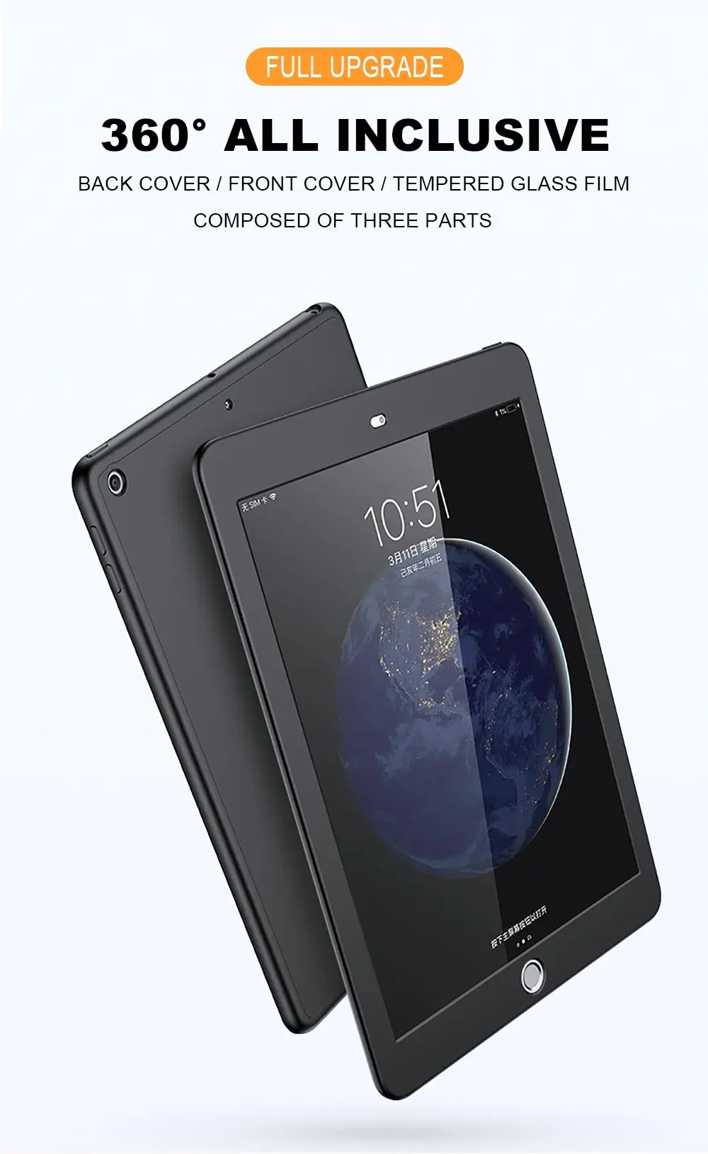 360 Full Cover For iPad 2017 2018 9.7 5th 6th Case For New iPad mini 1 2 3 4 5 Silicone Funda For iPad Pro 11 Air 1 2 With Glass (9)
