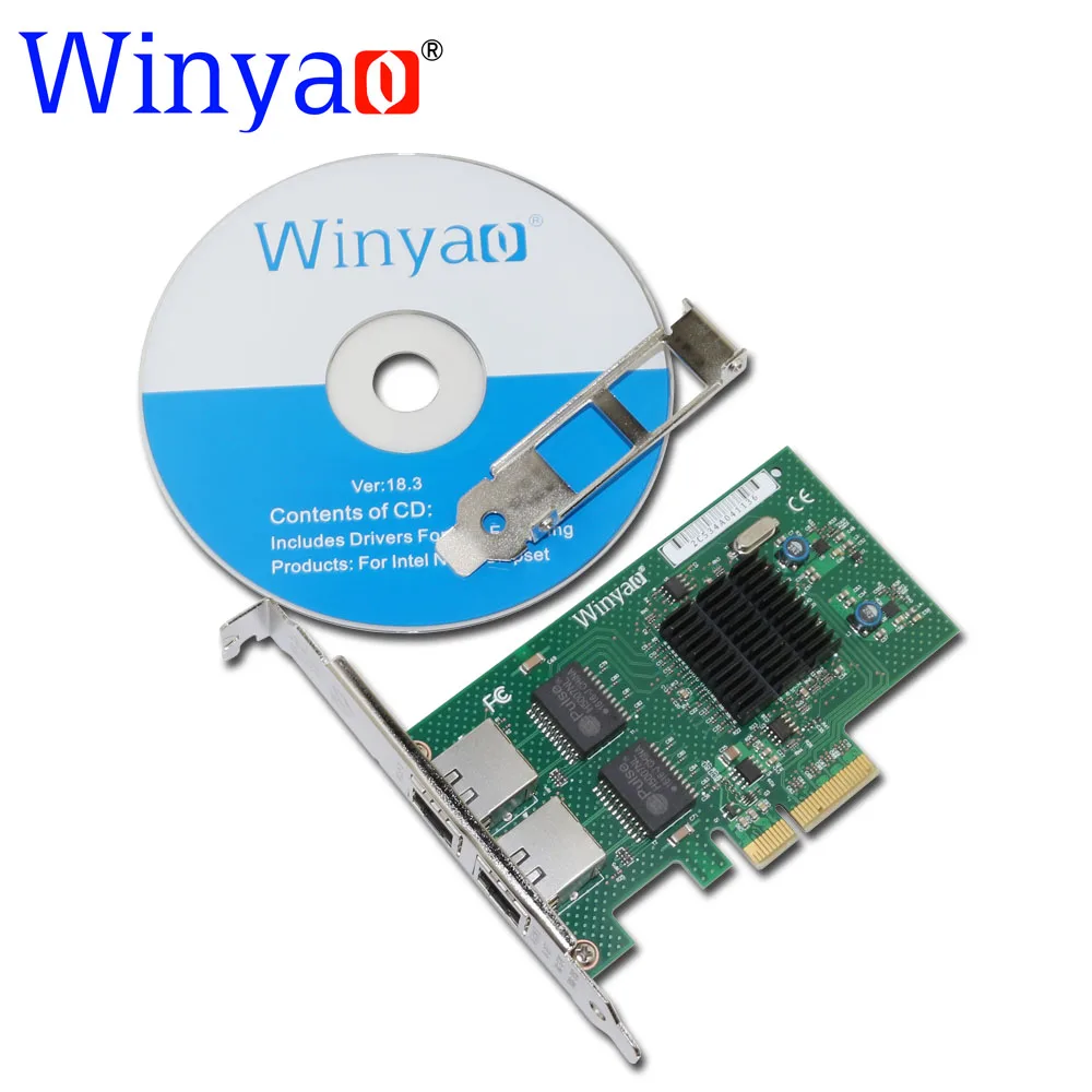 Winyao WY576T PCIe X4 двухпортовый серверный адаптер медный RJ45 гигабит 1000 Мбит/с Ethernet