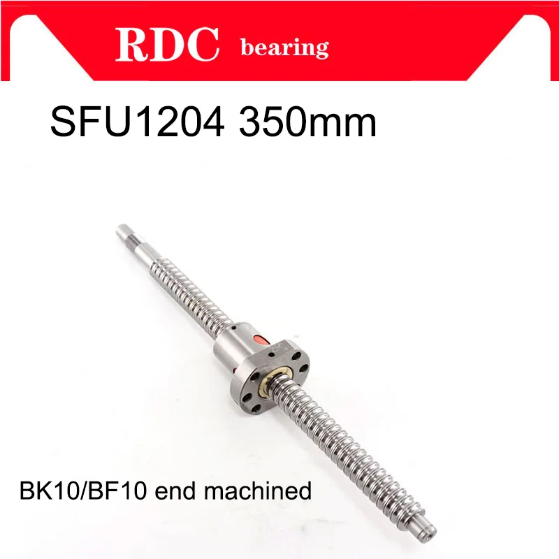 Hot mechined 12mm 1204 Ball Screw Rolled C7 ballscrew SFU1204 350mm with one 1204 flange single ball nut for CNC parts