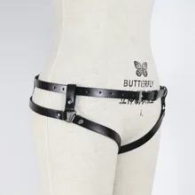 Модная кожаная портупея Фетиш нижнего белья рейв ремни для ног для Женский манящий с обвязкой ремень бондаж Талия чулок пояс для женщин