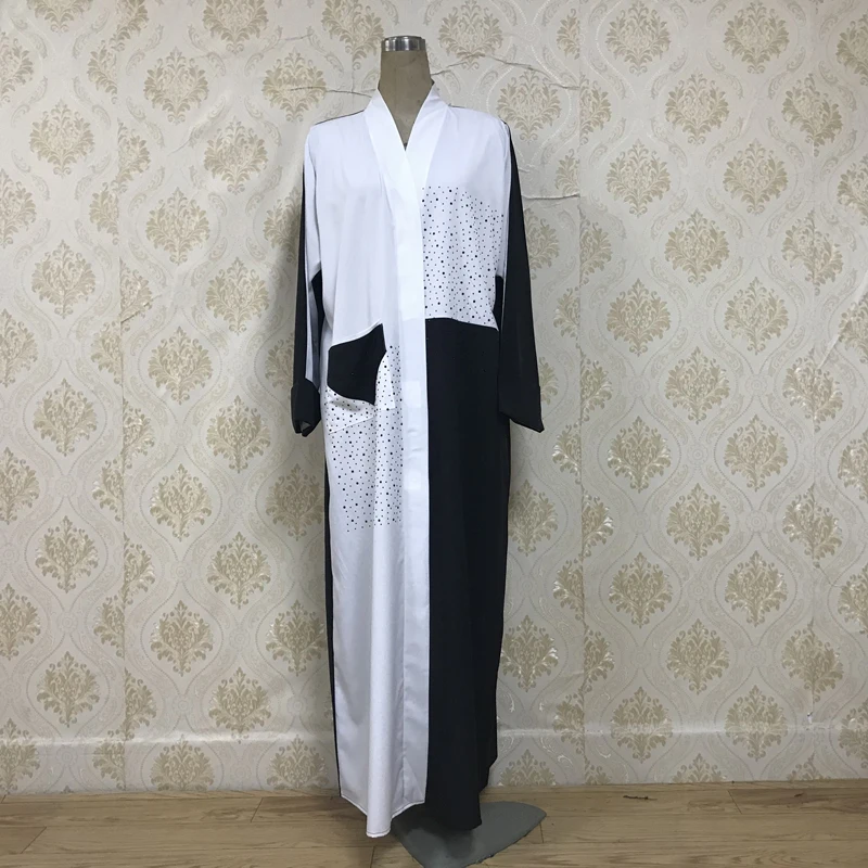 F8871 2019 мусульманские бриллианты abaya полное платье кимоно длинные халаты Jubah Дубай