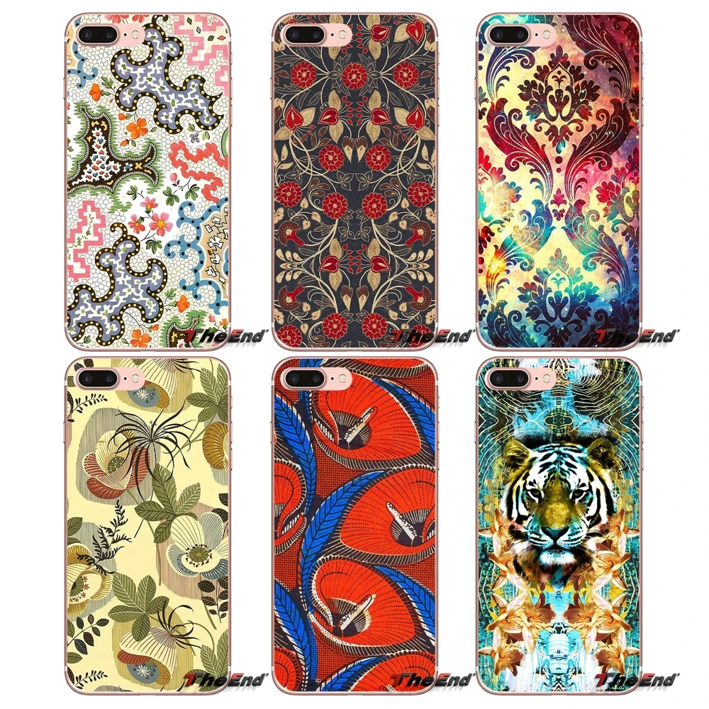 

African Plant Print Geometric Stripes Case For iPhone X 4 4S 5 5S 5C SE 6 6S 7 8 Plus Samsung Galaxy J1 J3 J5 J7 A3 A5 2016 2017