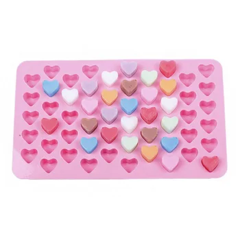 

55 Holes Non-stick Silicone Chocolate Cake Love Heart Shaped Mold Bakeware Baking Jelly Ice Heart Mould