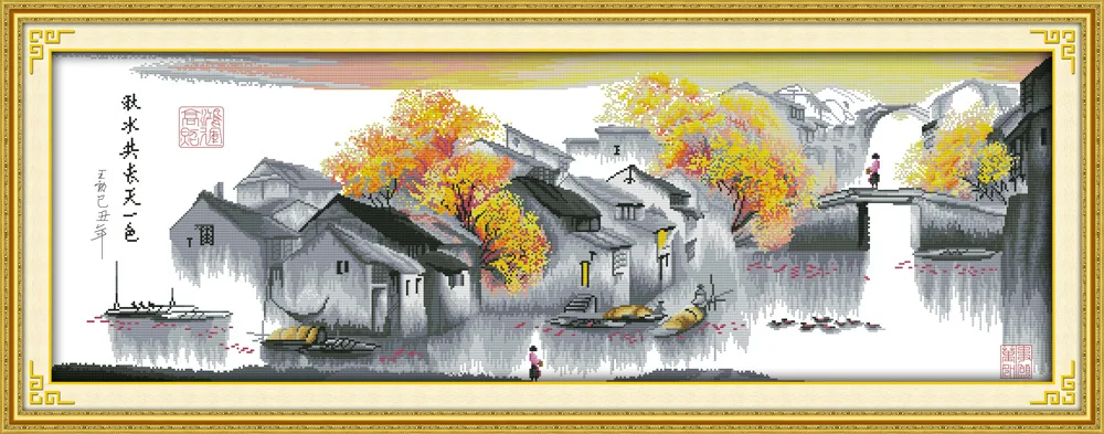

My Dream Home Printed Canvas DMC Counted Cross Stitch Kits printed Cross-stitch set Embroidery Needlework