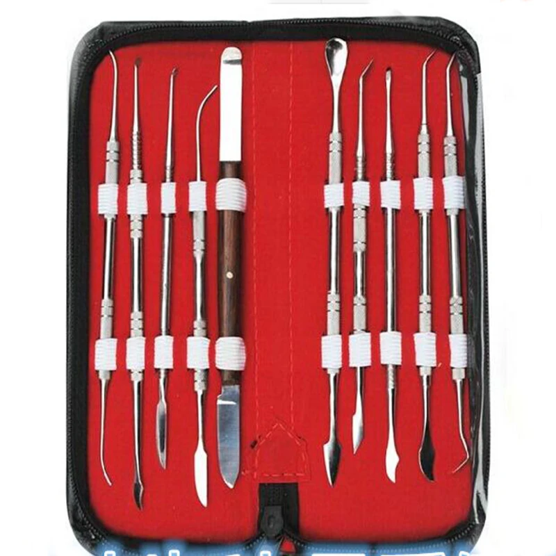 

High Quality 10 Pcs/Set Dental Lab Instrument Stainless Steel Kit Wax Carving Hand Tool Sets