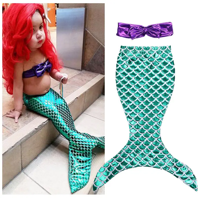 

2016 Children Baby Girls the Little Mermaid Tail Summer Bikini Suit Swimsuit Swimwear Costume