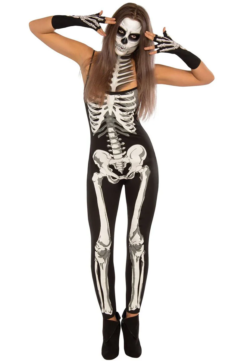 sexy scary cosplay hot Nightwear Halloween Day Role Play Skeleton