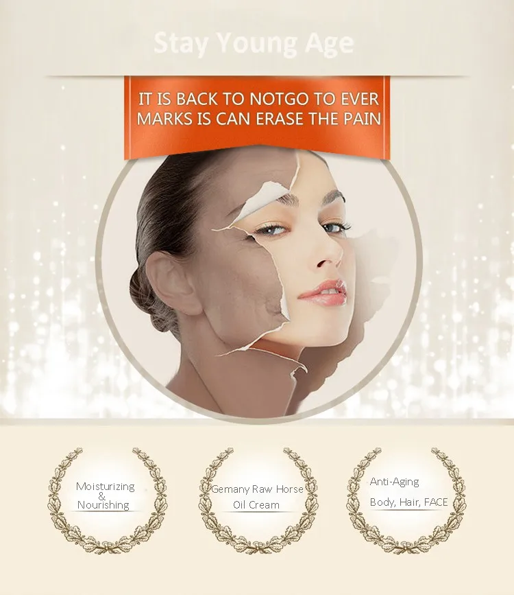 Miracle Female Anti-Aging Horse Oil Cream Pure Genman Horse Oil Exact Day Facial Moisturizer Oil Beauty Skin Treament Cream