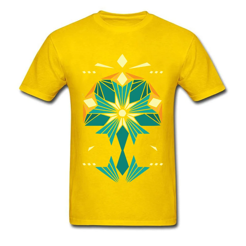 New Design geometric shine mandala Casual T Shirts Round Collar Pure Cotton Men Tops Shirts Short Sleeve Tee Shirts Summer/Fall geometric shine mandala yellow