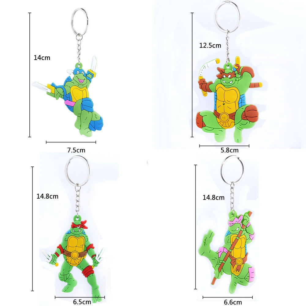 Модные детские носки с креативными мультяшными аниме фильм Черепашки Ниндзя, брелки для ключей, двусторонняя уход за кожей лица чехол для телефона с узором брелки для ключей ключи от машины резиновые брелки