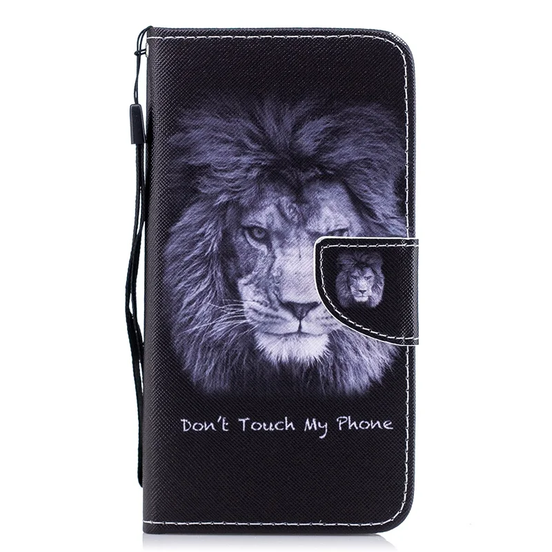 

Animal Leather Stand Phone Case For iPhone 6 Colorful Painting For iPhone 7 8 Plus X 6S 5 5S SE Girl Flip Wallet Cover Capa