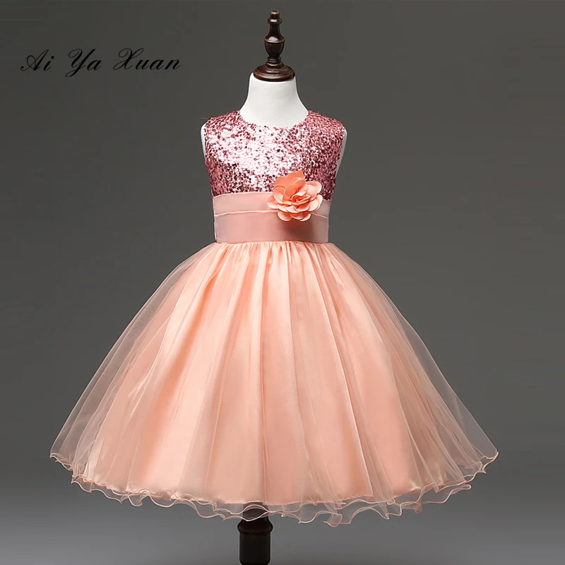 AiYaxuan Flower Girl Petals Dress Children Bridesmaid Toddler Elegant