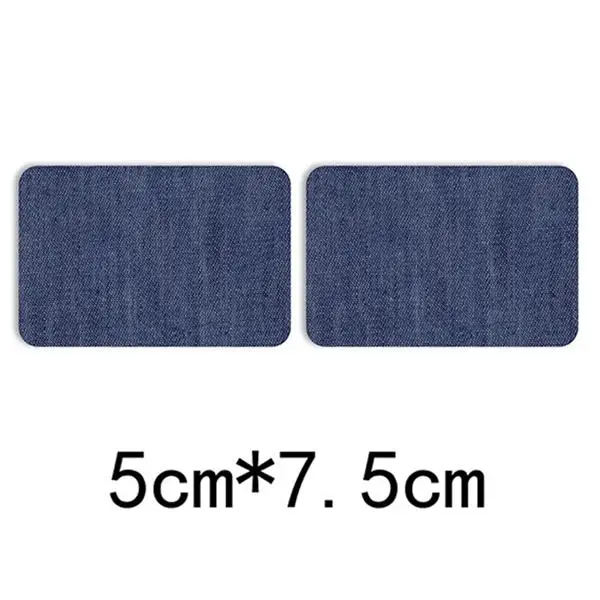 blue B Утюжок на джинсовых заплатках 2 шт DIY декоративные наклейки хлопок репарация для одежды джинсы 5 цветов различных размеров/форм - Цвет: blue B
