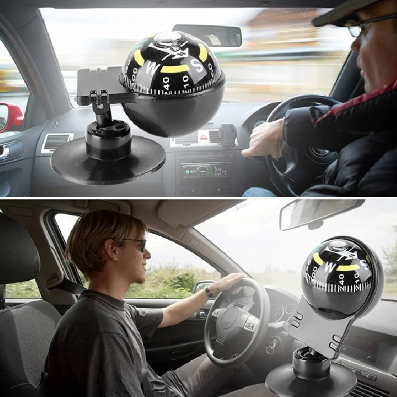 

Portable Pocket Ball Dashboard Dash Mount Navigation Compass Car Boat Truck Suction Black New