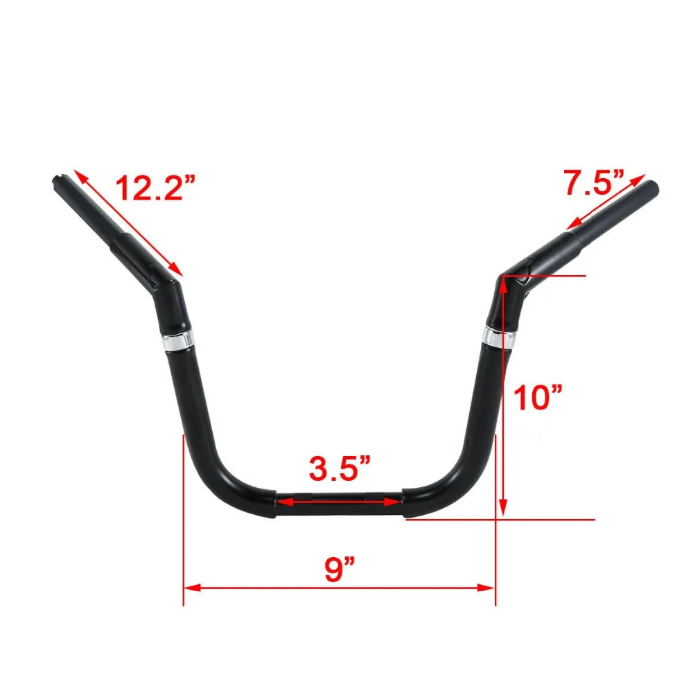 BLK chorme 1" Rise 1,25" Руль управления для мотоциклов для Harley Softail, узкий Deluxe FXSTB Dyna горки 12-16 Fatboy 2000