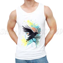 Новые летние мужские Индивидуальные Модные безрукавки вперед Дизайн Орел мультфильм печатных мужской повседневный жилет