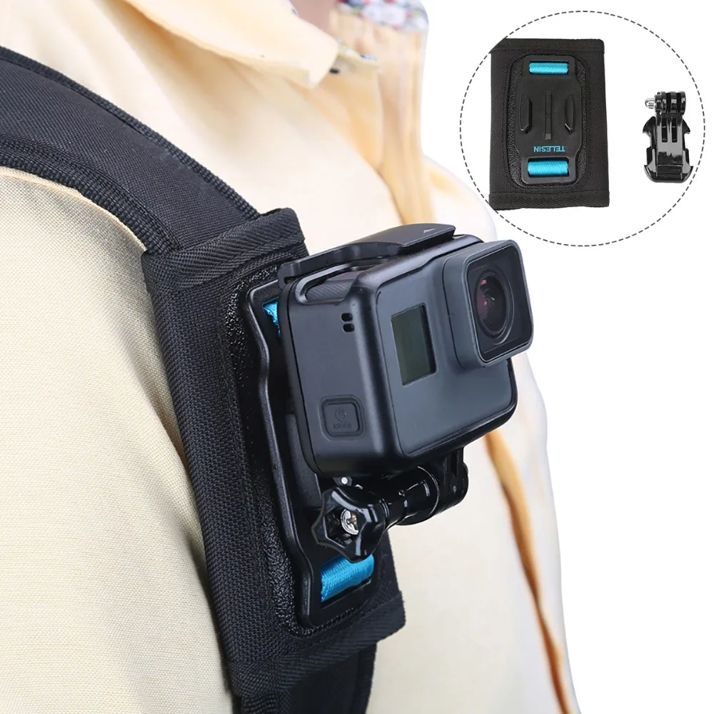 Para GoPro mochila con correa para el hombro soporte de montaje soporte fijo para GoPro Hero 7 6 5 SJCAM EKEN accesorios de cámara deportiva - AliExpress Productos