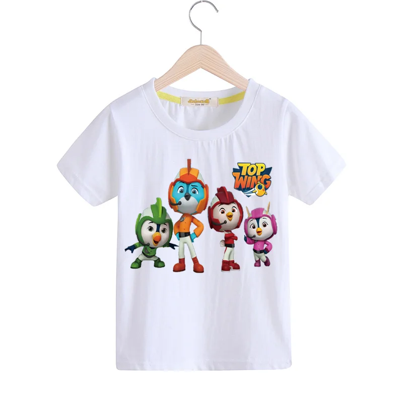 Child Kids Cartoon Top Wing Print Tee Top Clothing Children Summer Short Sleeve T-shirts Costume Boys Girls Casual Tshirts TX157 (4)