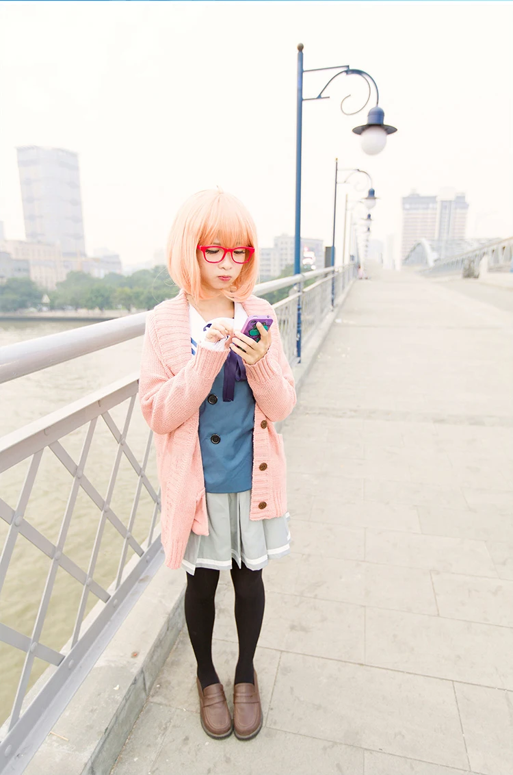 Костюм для косплея Kyokai no Kanata Косплей-костюм Kuriyama Mirai Pink Girls |