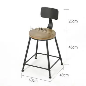 Bar chair. Tall stool. Bar chair iron art high chair.001 - Цвет: 1