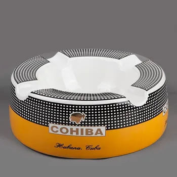 

High-end COHIBA Creative Creamic Two Colors Holder 3 Rest Cigar Ashtray