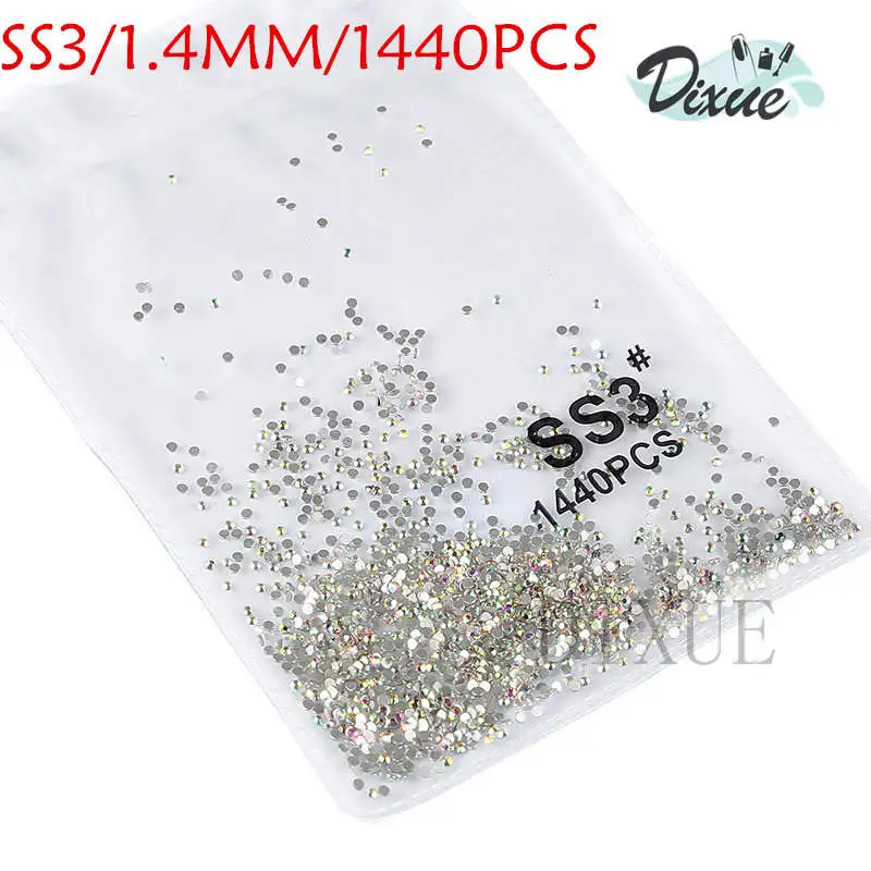 SS3-ss8 1440 قطع واضح كريستال AB الذهب فلاك 3D غير الإصلاح FlatBack مسمار الفن زينة الراين Flatback للملابس 073 SS3-ss8 1440 قطع واضح كريستال AB الذهب فلاك 3D غير الإصلاح FlatBack مسمار الفن زينة الراين Flatback للملابس 073