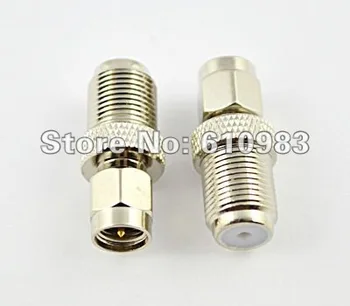 

(10 pieces/lot) SMA - F Adapter SMA plug to F Jack female nickelplated straight connector adapter