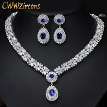 6 Colors High Quality African CZ Beads Big Red Green Blue Cubic Zirconia Luxury Women Jewelry Sets for Evening Party T099