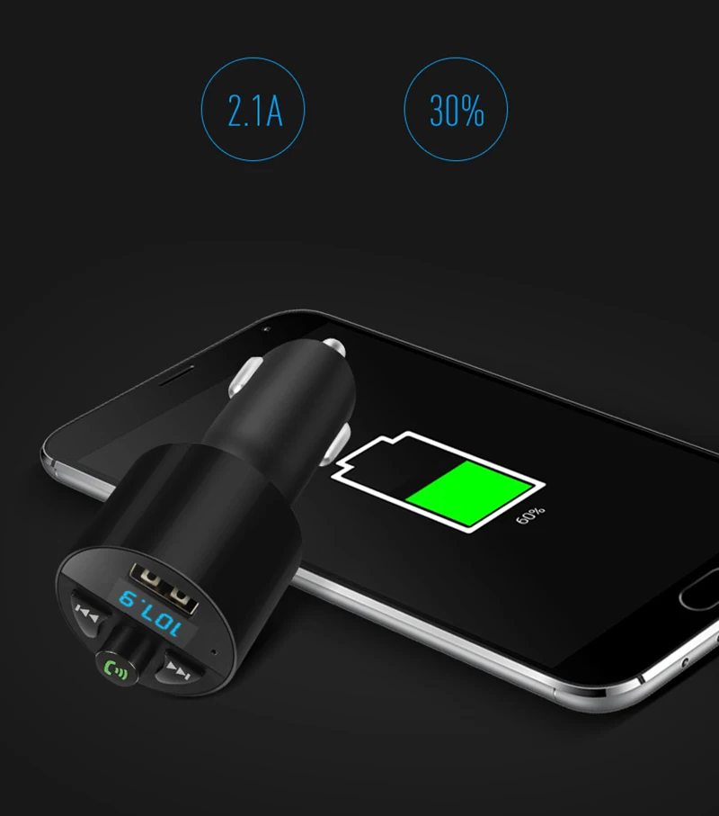 Thbelieve Auto Charger 5V 2.1 A Bluetooth Car Chargers USB Support Music Player Free Calling Car Mini USB Car Charge For Phone (2)