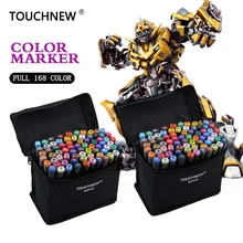 TOUCHNEW 30/40/60/80/168 Color Art Markers Double-headed Alcohol based Set Hand-painted For School Supplies