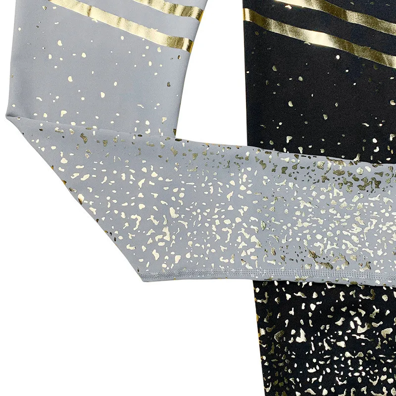New Hot sale Women Pink Rosed Gold Print Leggings High Waist Women Sportwear Clothes Black Fitness Leggins thermal leggings