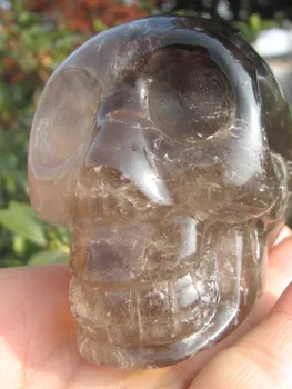 

436 grams of natural quartz crystal healing tea-coloured crystal skull